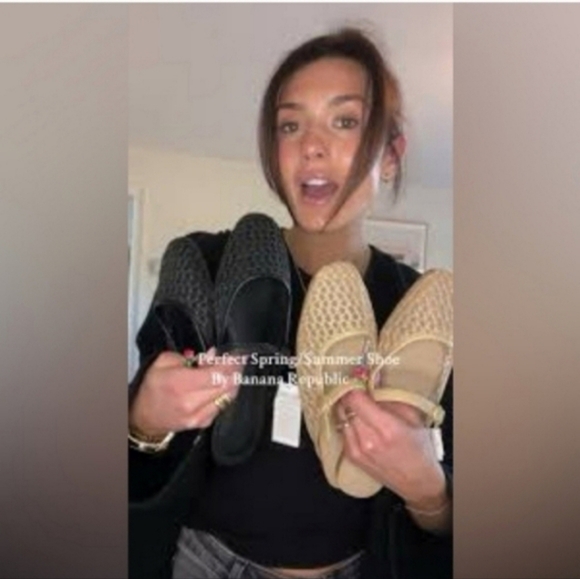 Banana Republic Ballet Mule Black Mesh Slides Mary Jane - Picture 5 of 7